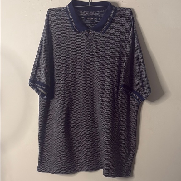 Haband Blue Polo Shirt Classic Knit Design - Picture 1 of 12